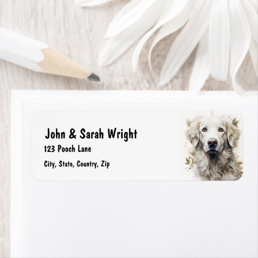 Angepasstes Niedliches Great Pyrenese Dog Address  (Insitu)