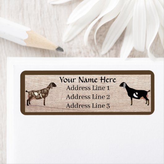 Angepasstes nubisches Ziegennadel-Adressetikett (Insitu)