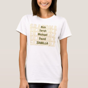 Angepasstes Oma mit fünf Großkindnamen Groovy T-Shirt