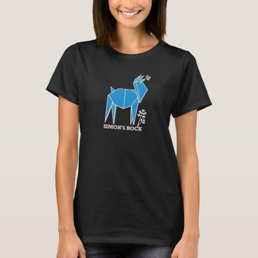 Angepasstes Origami Llama T-Shirt in Blau (Vorderseite)