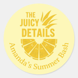 Angepasstes Party mit fettgelber Ananas Runder Aufkleber