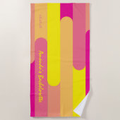 Angepasstes Personalisiert rosa Gelbbbarsch Strandtuch (Vorderseite)