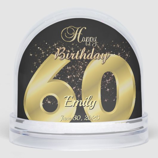 Angepasstes Personalisiertes 60. Geburtstagsgesche Schneekugeln (Vorderseite)