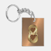 Angepasstes Personalisiertes Geschenk zum 8. Bronz Schlüsselanhänger (Vorderseite links)