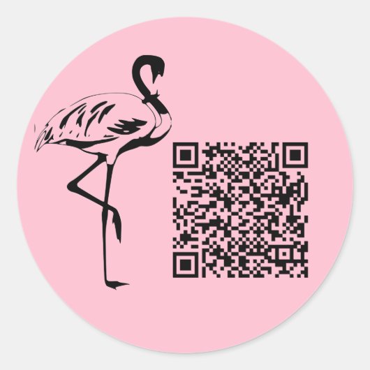 Angepasstes QR-Code-Logo Trendpastellrosa Runder Aufkleber (Vorderseite)