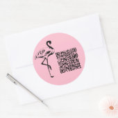Angepasstes QR-Code-Logo Trendpastellrosa Runder Aufkleber (Umschlag)