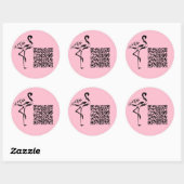 Angepasstes QR-Code-Logo Trendpastellrosa Runder Aufkleber (Blatt)