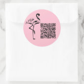 Angepasstes QR-Code-Logo Trendpastellrosa Runder Aufkleber (Tasche)