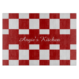 Angepasstes Red & White Checkerboard Kitchengerät Schneidebrett