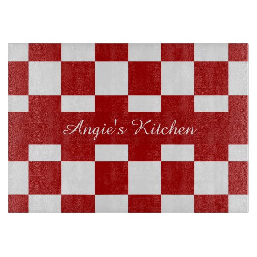 Angepasstes Red & White Checkerboard Kitchengerät Schneidebrett (Vorderseite)