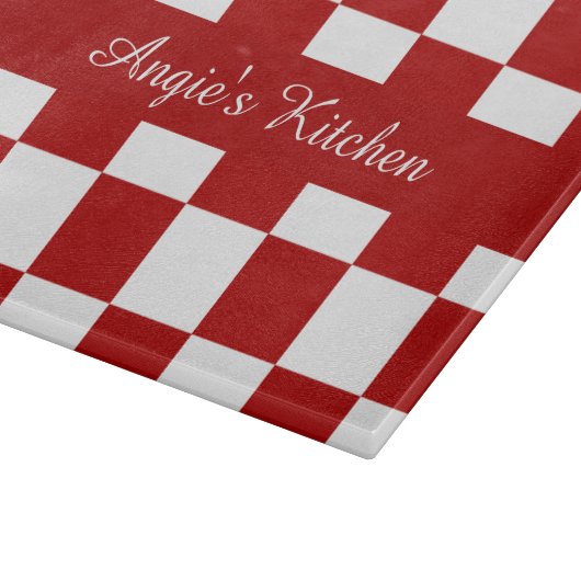 Angepasstes Red & White Checkerboard Kitchengerät Schneidebrett (Ecke)