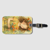 Angepasstes Retrodesign Wasserfarben-Wiese Gepäckanhänger (Vorderseite (Horizontal))