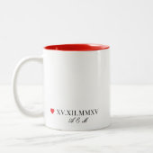 Angepasstes römisches Numerum Zweifarbige Tasse (Links)