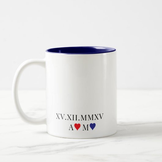 Angepasstes römisches Numerum Zweifarbige Tasse (Links)