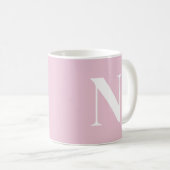 Angepasstes rosa C52- und Weißes Anfangsmonogramm Kaffeetasse (VorderseiteRechts)