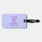 Angepasstes rosa Flamingo-ID-Monogramm Gepäckanhänger (Rückseite horizontal)