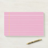 Angepasstes Rosa und gelbe Linie  Post-it Klebezettel (Auf Schreibtisch)