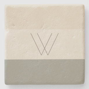Angepasstes Sanftes Immergrün, Off White, Beige & Steinuntersetzer