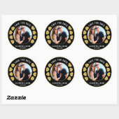 Angepasstes Save the Date Couple Foto Personalisie Runder Aufkleber (Blatt)