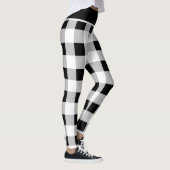 Angepasstes, Schwarz-weißes, grau-kariertes Muster Leggings (Rechts)