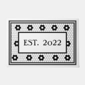 Angepasstes Schwarz-weißes Stapeldesign für 2022 Fußmatte (Vorderseite)