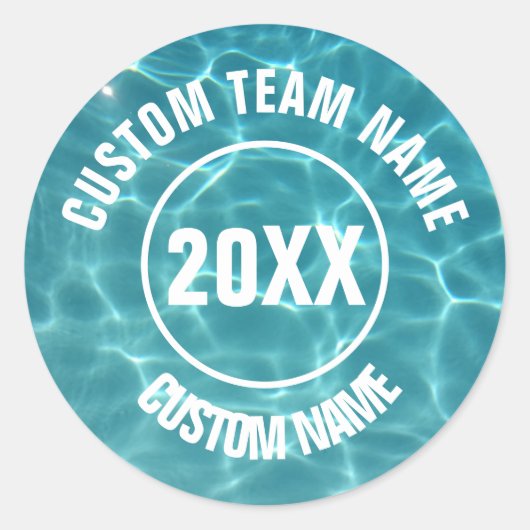 Angepasstes Schwimmteam Runder Aufkleber (Vorderseite)