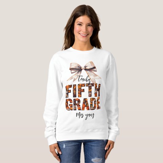 Angepasstes Sweatshirt, Name des Lehrers der fünft Sweatshirt (Vorne ganz)