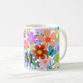 Angepasstes trendy floral Muster Kaffeetasse (VorderseiteRechts)