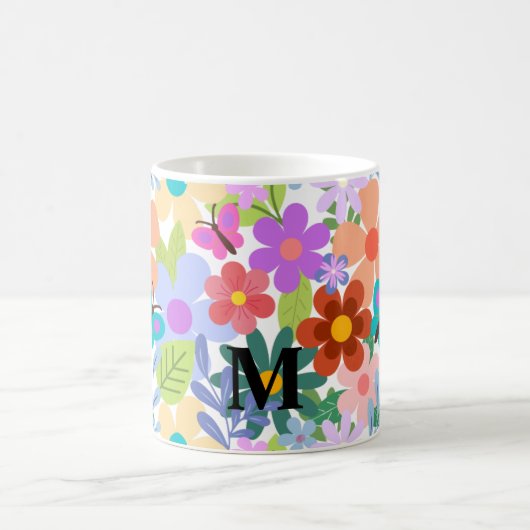 Angepasstes trendy floral Muster Kaffeetasse (Mittel)