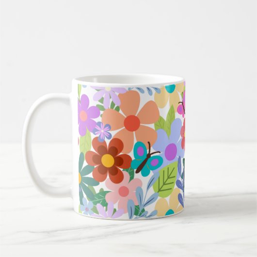 Angepasstes trendy floral Muster Kaffeetasse (Links)