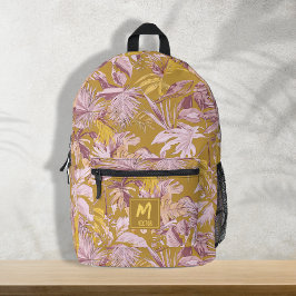 Angepasstes tropisches Leaf gelb grafisches modern Bedruckter Rucksack