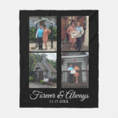 Angepasstes Vier-Foto Hochzeitsskript Fleecedecke (Vorderseite)