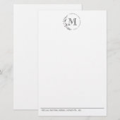 Angepasstes Vintages Wreath-Monogramm Briefpapier (Vorne/Hinten)