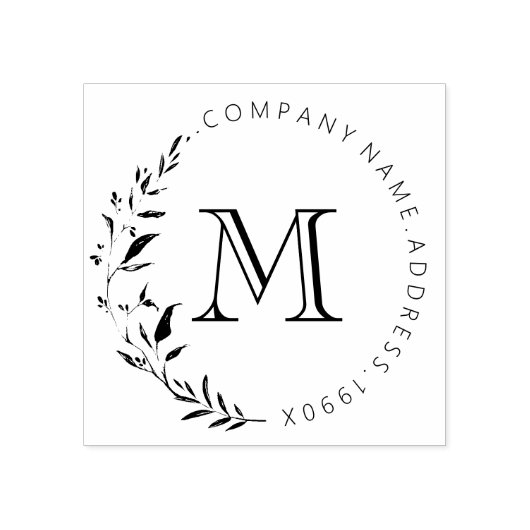 Angepasstes Vintages Wreath-Monogramm Gummistempel (Prägung)