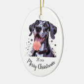 Angepasstes Weihnachtsfest Großer Dan Hund Tier Ti Keramik Ornament (Links)