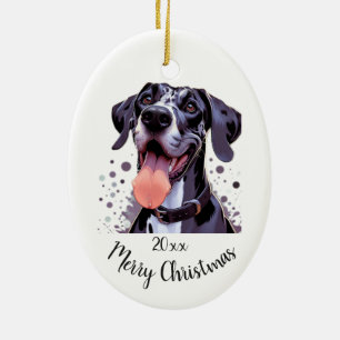Angepasstes Weihnachtsfest Großer Dan Hund Tier Ti Keramik Ornament