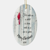 Angepasstes Weihnachtsfest Isaiah 9:6 Ein Kind ist Keramik Ornament (Rechts)