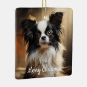 Angepasstes Weihnachtsgebäck Papillon Dog Tier Keramikornament (Rechts)