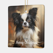 Angepasstes Weihnachtsgebäck Papillon Dog Tier Keramikornament (Links)