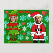 Angepasstes Weihnachtsgesicht für den Elf und den  Postkarte (Vorderseite)