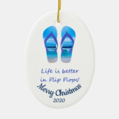 Angepasstes Weihnachtsleben besser in Flip Flops Keramik Ornament (Vorne)