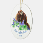 Angepasstes Weihnachtsmarmot, Groundhog Tier Keramikornament (Links)