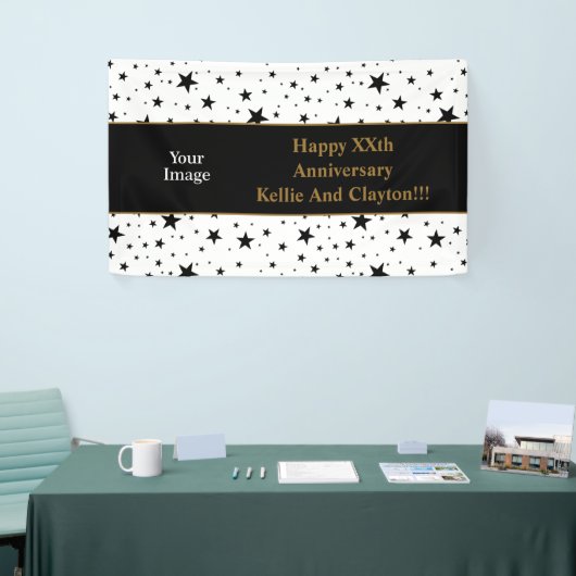 Angepasstes Weißes/Schwarzes Foto-Jubiläum Banner (Messeveranstaltung)