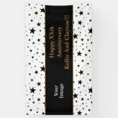 Angepasstes Weißes/Schwarzes Foto-Jubiläum Banner (Vertikal)