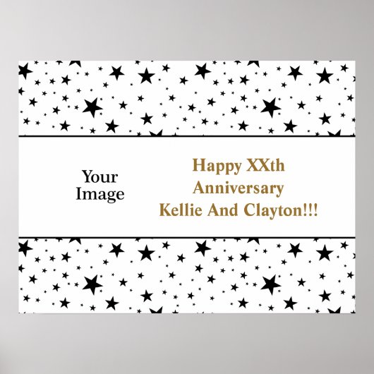 Angepasstes Weißes/Schwarzes Foto-Jubiläum Poster (Vorne)
