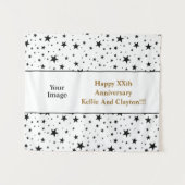 Angepasstes Weißes/Schwarzes Foto-Jubiläum Wandteppich (Vorderseite (Horizontal))