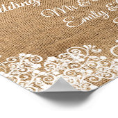 Angepasstes Willkommen bei der Hochzeit des rustik Poster (Ecke)