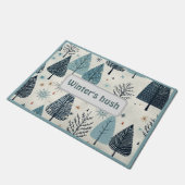 Angepasstes Zitat Winter kommt Fußmatte (Schrägansicht)