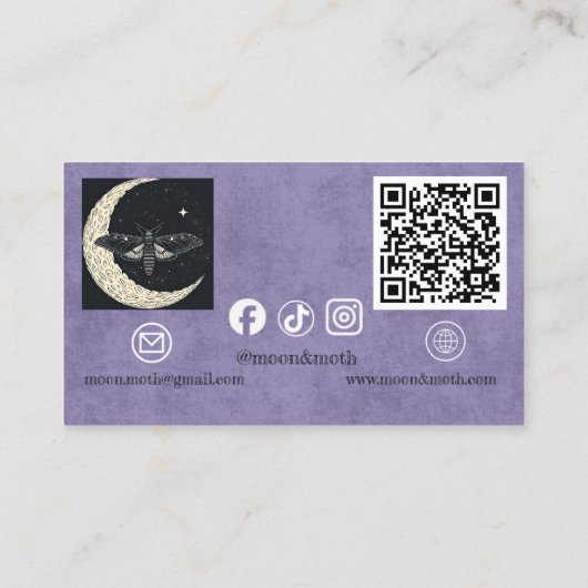 Angepasstes Zwei-Tonen-Texturierung mit QR-Code Visitenkarte (Rückseite)