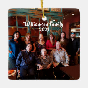 Angepasstes zweiseitiges Foto für die Familie Wei Keramikornament